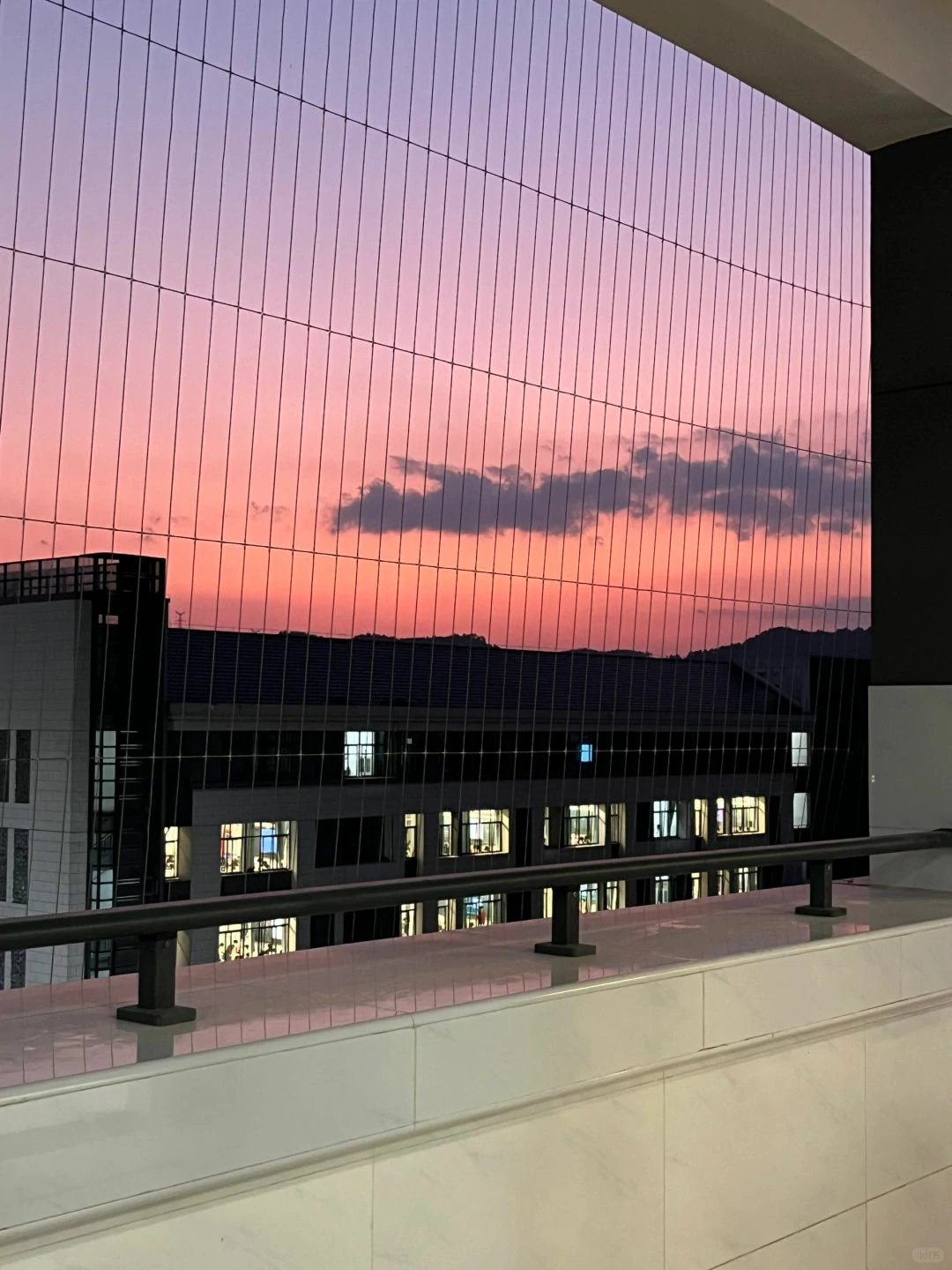 教学楼铁网外的天空（图源：素履以往@小红书）